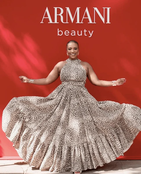 Zandisile Nhlapo in Armani Beauty campaign imagery