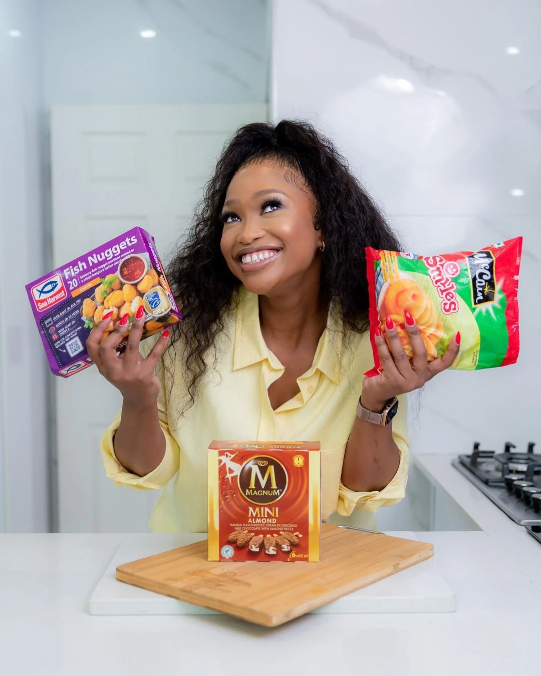 Zola Nombona in a branded food campaign